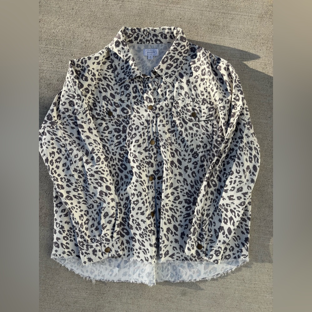 Mud Pie Black and White Leopard Skirt Set